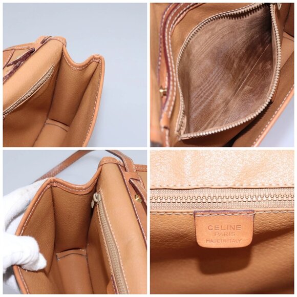 CELINE Macadam Canvas Shoulder Bag PVC Leather Brown Gold Auth - Picture 16 of 16